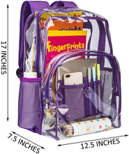 Load image into Gallery viewer, Classic Designs Purple Durable Heavy Duty Clear Backpack