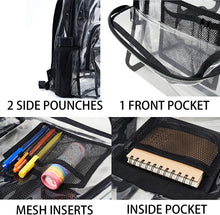 Load image into Gallery viewer, Classic Designs Black Durable Heavy Duty Clear Backpack