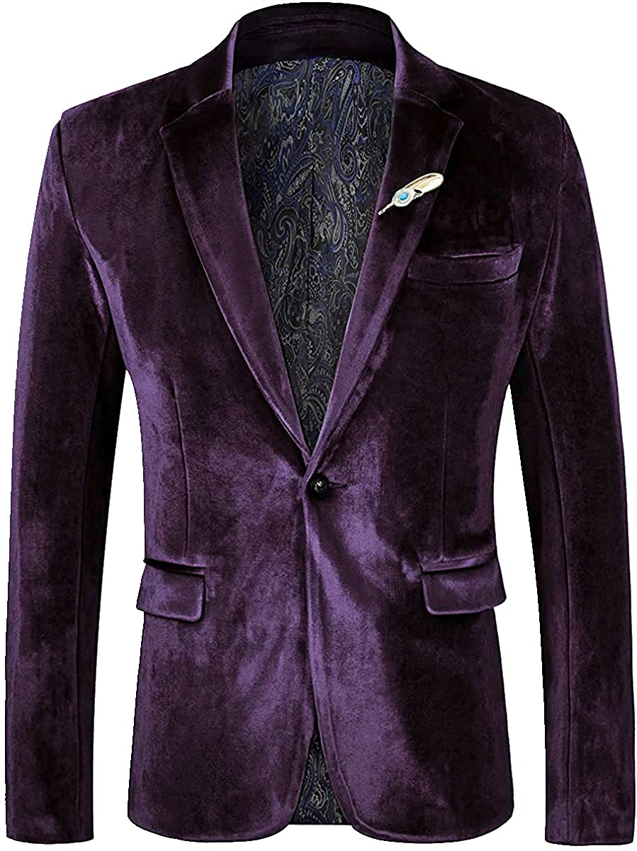 Men's Tuxedo Purple Slim Fit Velvet Blazer Jacket