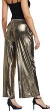 Load image into Gallery viewer, Shiny Metallic Gold Wide Leg Pants with Pockets