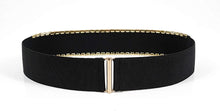 Load image into Gallery viewer, Metallic Bling Gold Plate Leather Belt