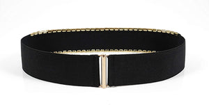 Metallic Bling Silver Plate Leather Belt