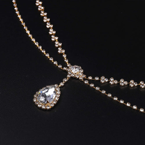 Iced Out Rhinestones Link Gold Head Chain