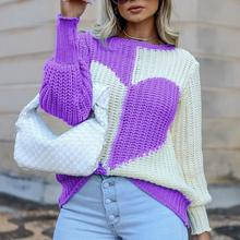 Load image into Gallery viewer, Hearts &amp; Knits Ivory &amp; Hot Pink Long Sleeve Loose Fit Sweater