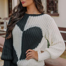 Load image into Gallery viewer, Hearts &amp; Knits Ivory &amp; Black Long Sleeve Loose Fit Sweater