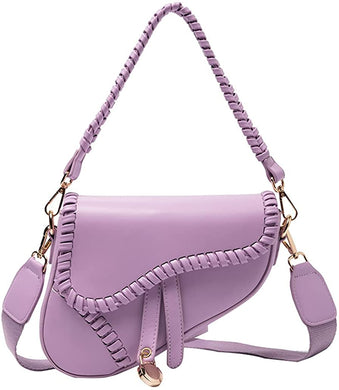 Purple Crossbody Saddle Shoulder  Handbag