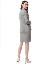 Load image into Gallery viewer, Women&#39;s Office Style Light Gray 2pc Business Blazer &amp; Skirt Suit Set