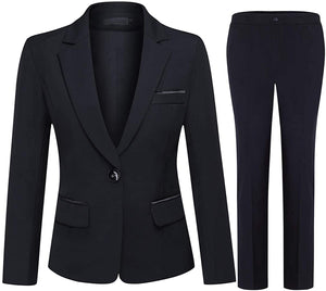 Women's Black 2pc Blazer & Pants Business Suit Set