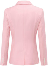 Load image into Gallery viewer, Sophisticated Light Pink Office Work Suit Set One Button Blazer and Pants