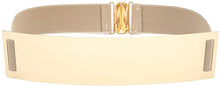 Load image into Gallery viewer, Apricot Gold Metal Stretch Fashion Belt with Elastic Mirror