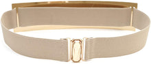 Load image into Gallery viewer, Apricot Gold Metal Stretch Fashion Belt with Elastic Mirror