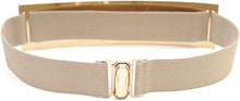 Load image into Gallery viewer, Apricot Gold Metal Stretch Belt with Elastic Mirror