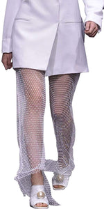 Stylish White Crochet Sparkle Cover Up Pants