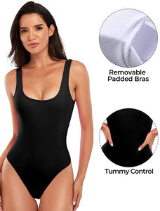 Perfection Black Tummy Control Retro One Piece Bathing Suit