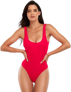 Pier Perfection Red Tummy Control Retro One Piece Bathing Suit