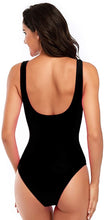 Load image into Gallery viewer, Perfection Black Tummy Control Retro One Piece Bathing Suit