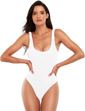 Load image into Gallery viewer, Pier Perfection White Tummy Control Retro One Piece Bathing Suit