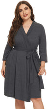 Load image into Gallery viewer, Plus Size Purple Lightweight Cotton Kimono Loungewear