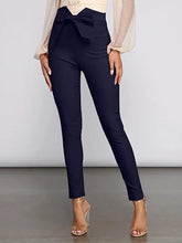 Load image into Gallery viewer, Black Front Tie High Waist Pants