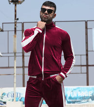 Load image into Gallery viewer, Men&#39;s Red Velvet Velour 2pc Tracksuit