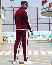 Load image into Gallery viewer, Men&#39;s Red Velvet Velour 2pc Tracksuit