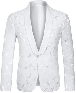 White Tuxedo Shawl Collar 2 Piece Men's Suits