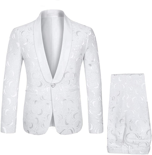 White Tuxedo Shawl Collar 2 Piece Men's Suits