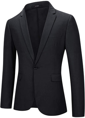 Men's Formal Black One Button Blazer & Pants 2pc Suit