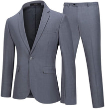 Load image into Gallery viewer, Men&#39;s Formal Dark Grey One Button Blazer &amp; Pants 2pc Suit