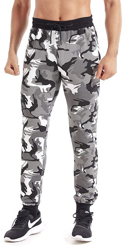 Men's Snow Cotton Casual Camouflage Sweat Jogger Pants