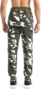 Men's Snow Cotton Casual Camouflage Sweat Jogger Pants