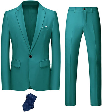 Men's Stefano 3pc Slim Fit Pastel Green Blazer/Pants Formal Suit