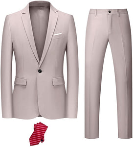 Hunter Green Men's Slim Fit 2pc Suit with Tie
