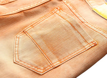 Load image into Gallery viewer, Men&#39;s Textured Orange Ripped Slim Jeans