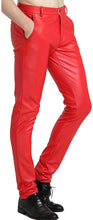 Load image into Gallery viewer, Men&#39;s Black Faux Leather Skinny Pants