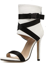 Load image into Gallery viewer, White PU Open Toe High Heel Sandal