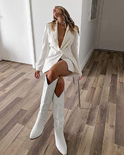 Load image into Gallery viewer, Sophisticated White Pointed Toe Cowgirl Boots