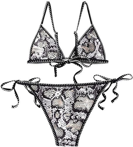 Snakeskin Triangle Bikini Set