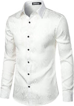 Load image into Gallery viewer, Men&#39;s Ivory White Long Sleeve Button Up Shirt