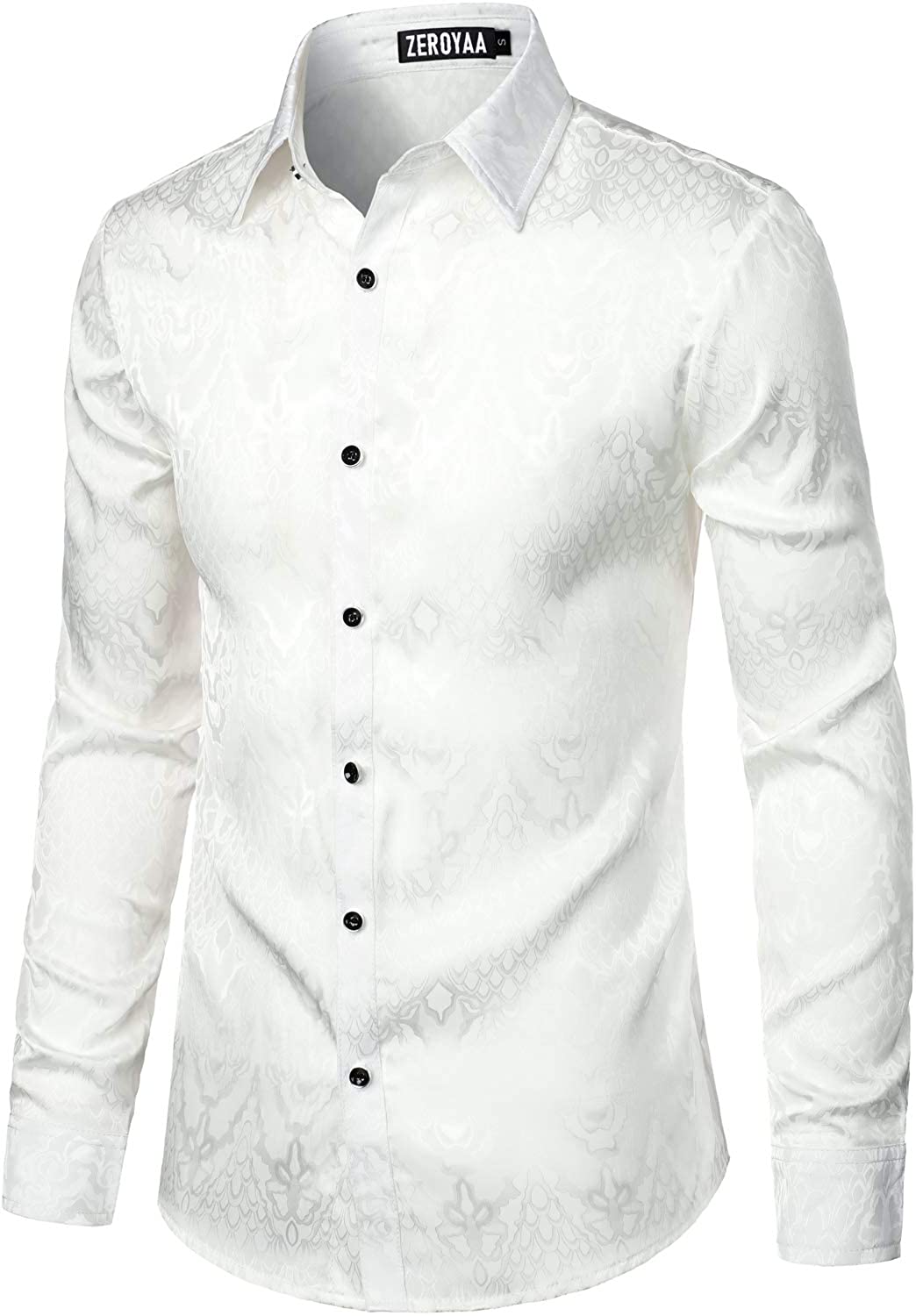 Men's Ivory White Long Sleeve Button Up Shirt