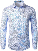 Load image into Gallery viewer, Men&#39;s Luxury White Royal Long Sleeve Button Up Shirt