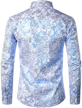 Load image into Gallery viewer, Men&#39;s Luxury White Royal Long Sleeve Button Up Shirt