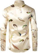 Load image into Gallery viewer, Men&#39;s Luxury Pink Long Sleeve Satin Button Down Shirt