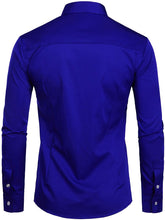 Load image into Gallery viewer, Royal Blue Slim Fit Long Sleeve Tuxedo Dress Shirt