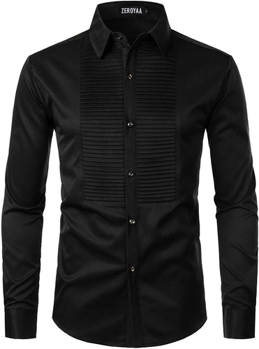 Raven Slim Fit Long Sleeve Tuxedo Dress Shirt