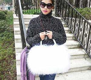 Mongolian Wool Fur White Handbags