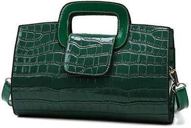 PU Leather Green Vintage Flap Tote Top Handbags