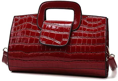 PU Leather Red Vintage Flap Tote Top Handbags