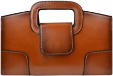 Load image into Gallery viewer, Vintage Flap Brown Tote Top Handle Satchel Handbags