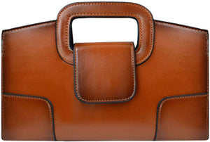 Vintage Flap Brown Tote Top Handle Satchel Handbags